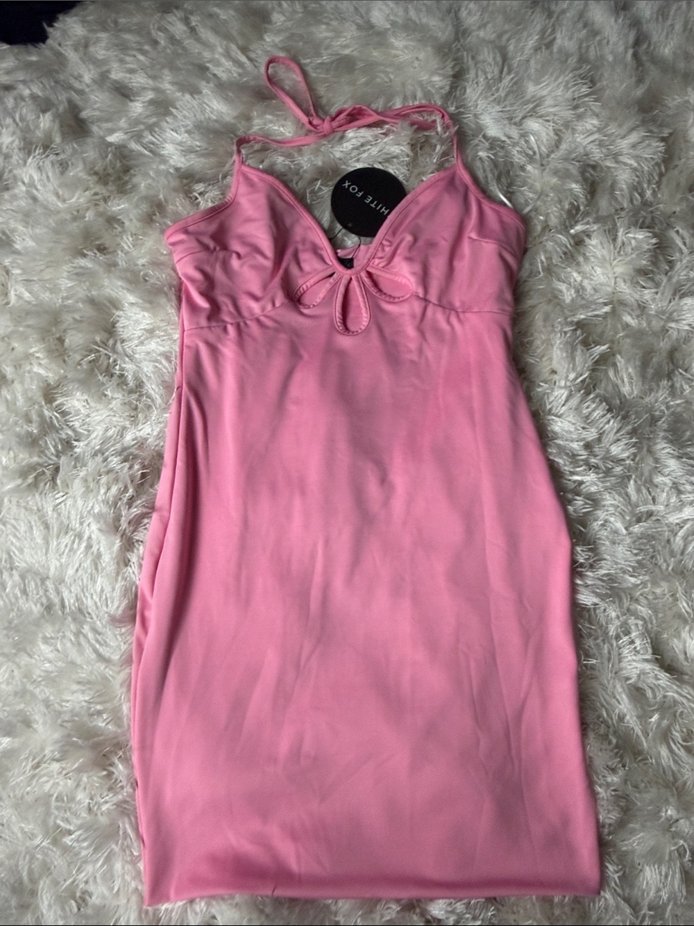 White Fox Boutique Pink Halter Cutout Slip